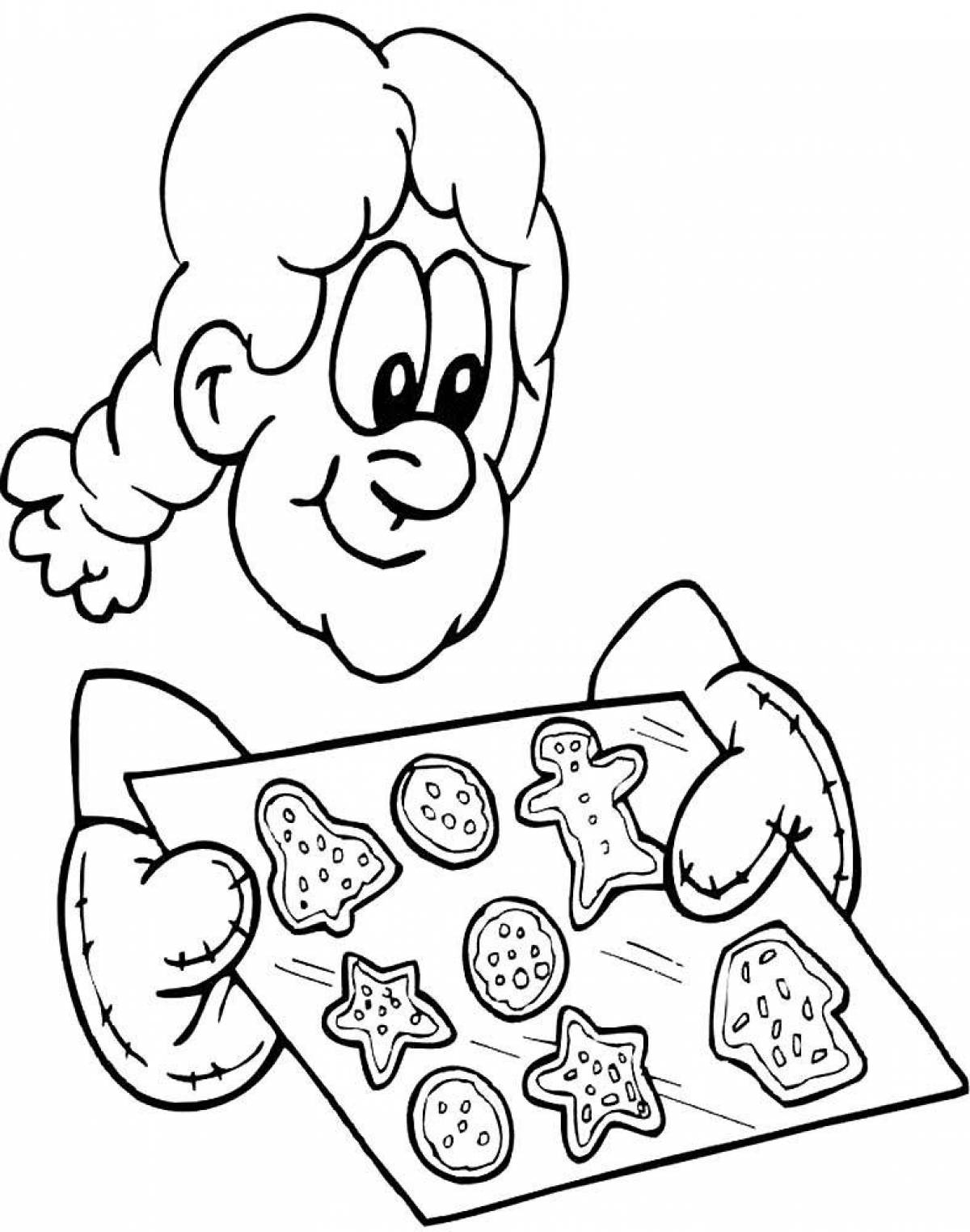 Sweet cookie coloring page