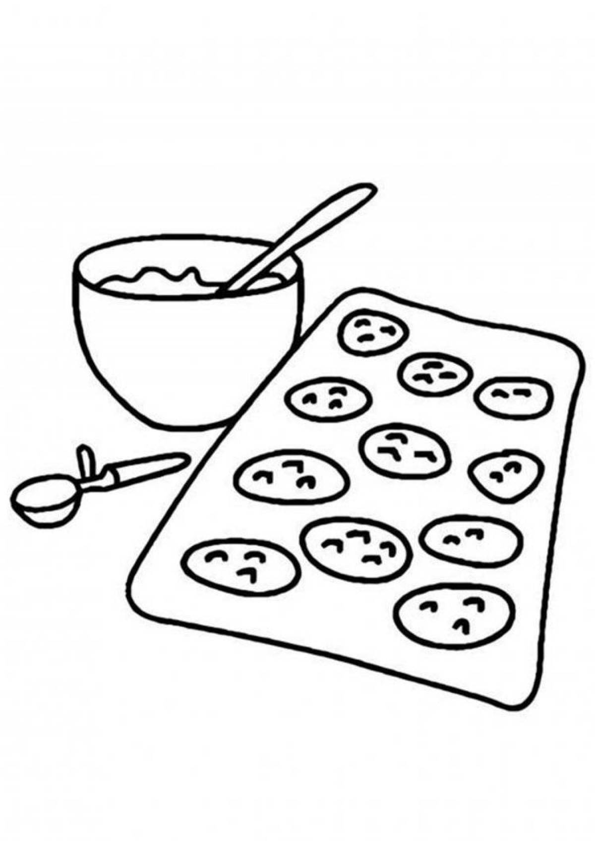 Playful cookie coloring page