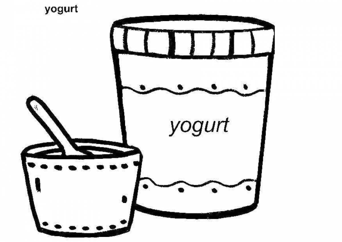 Изысканная раскраска йогурт
