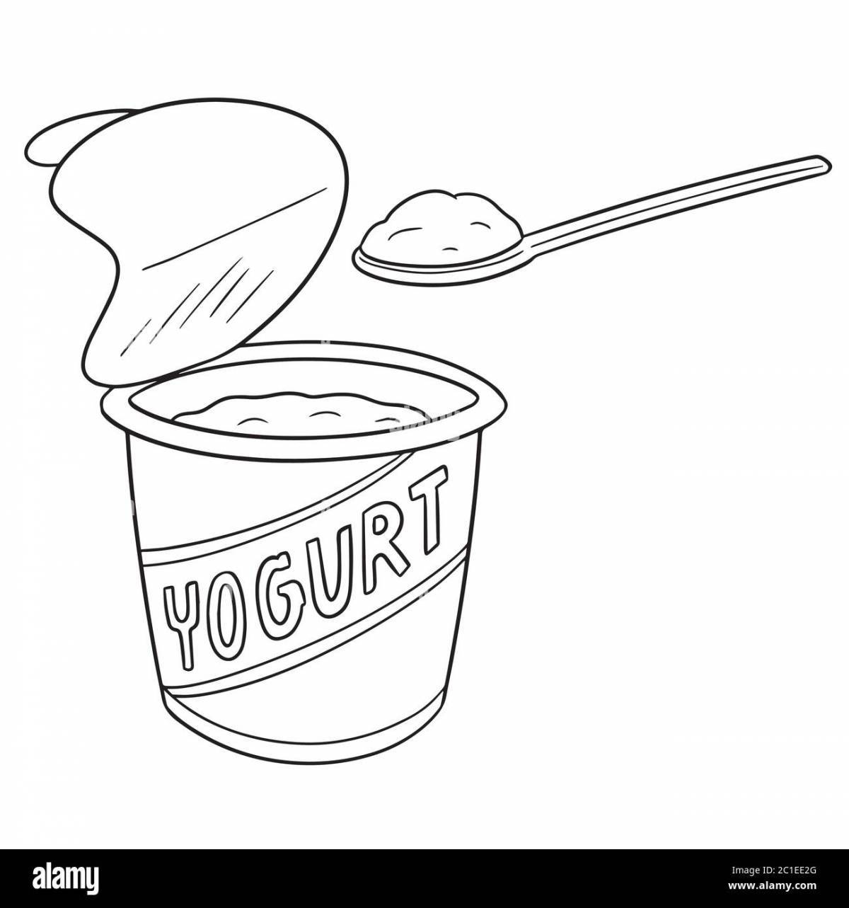 Sparkling yogurt coloring page