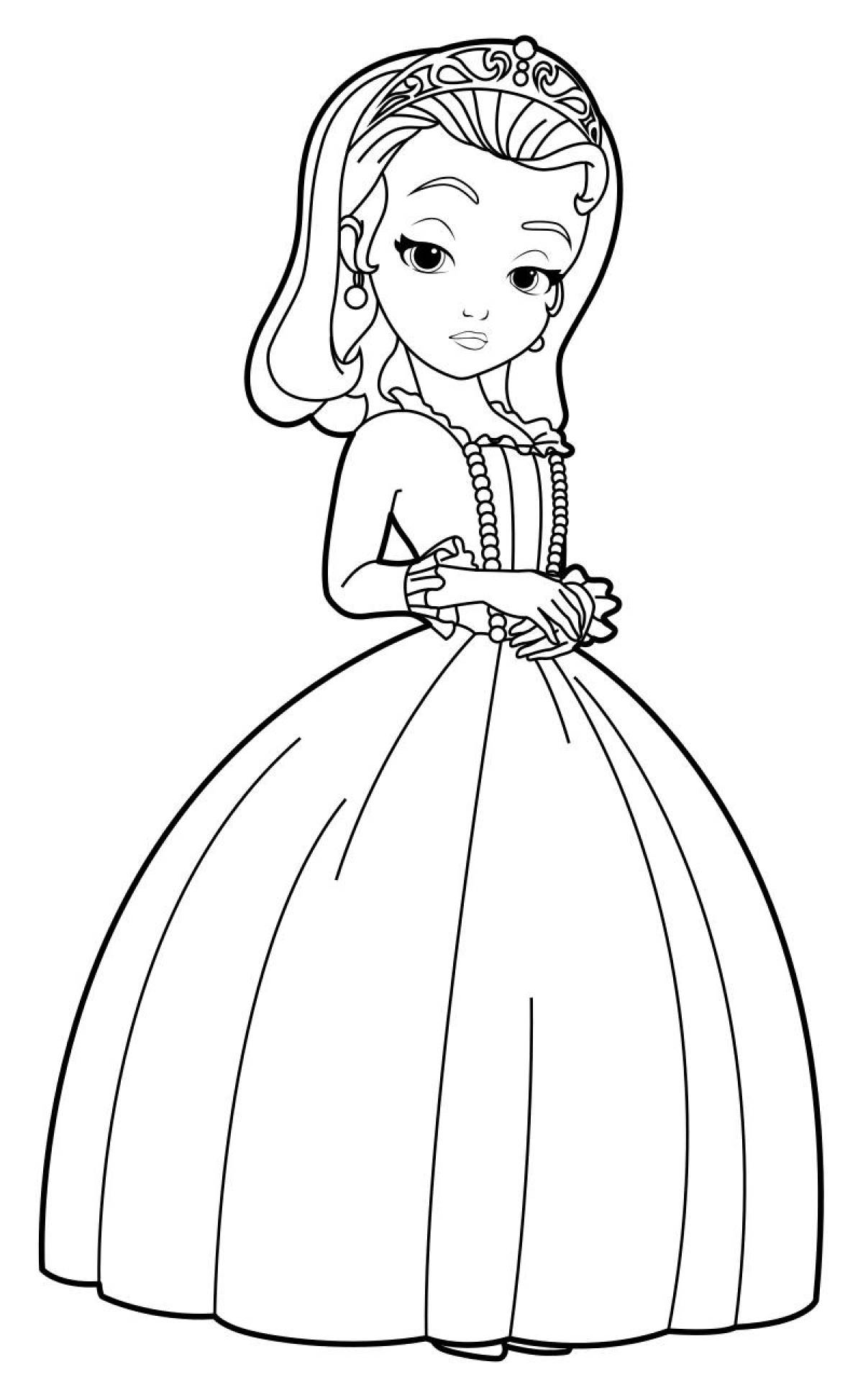 Beautiful princess coloring page