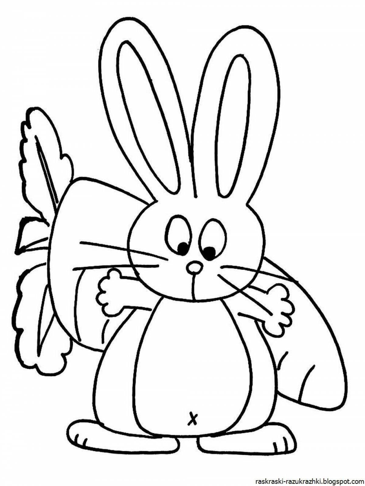 Adorable bunny coloring picture