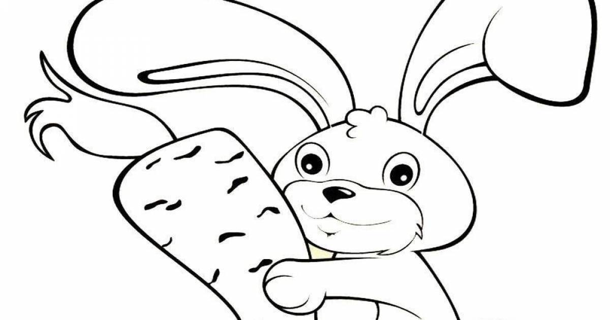 Snuggly coloring page bunny picture