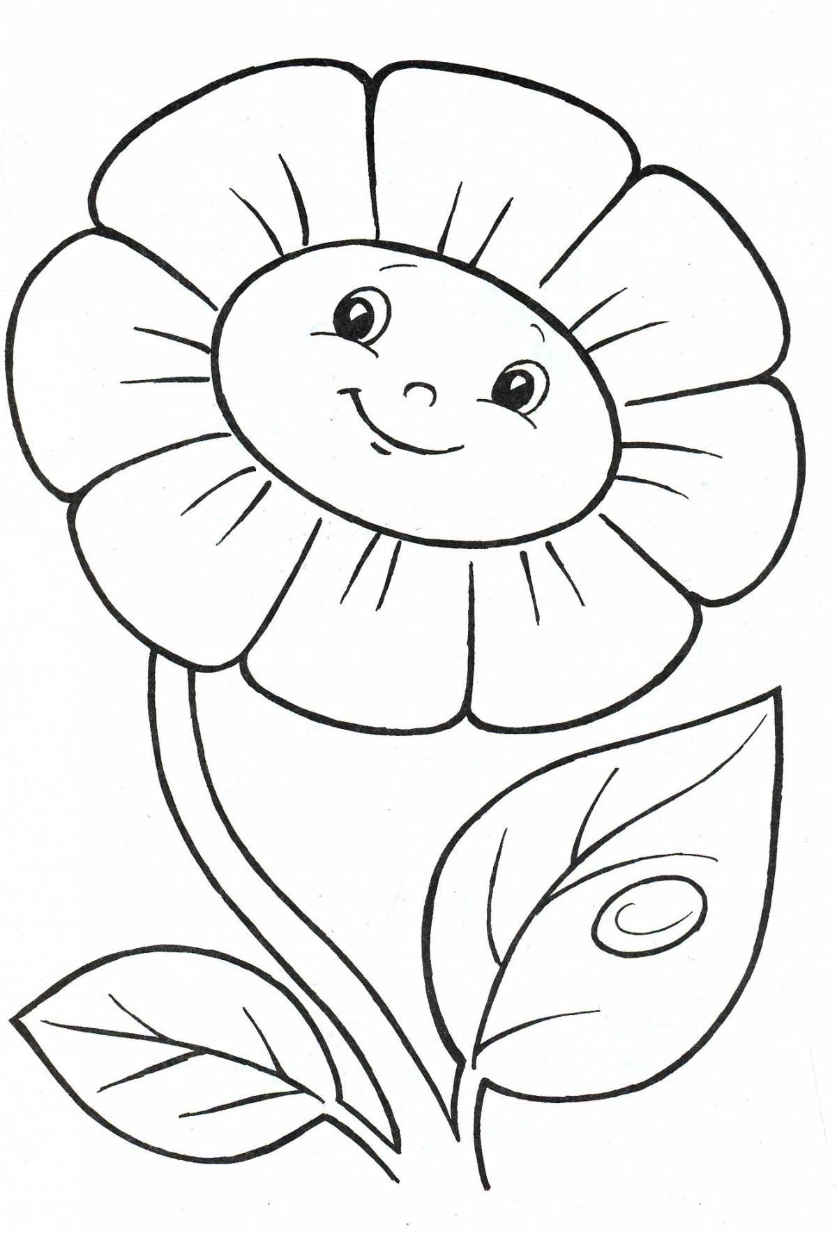Hypnotic coloring flower for children