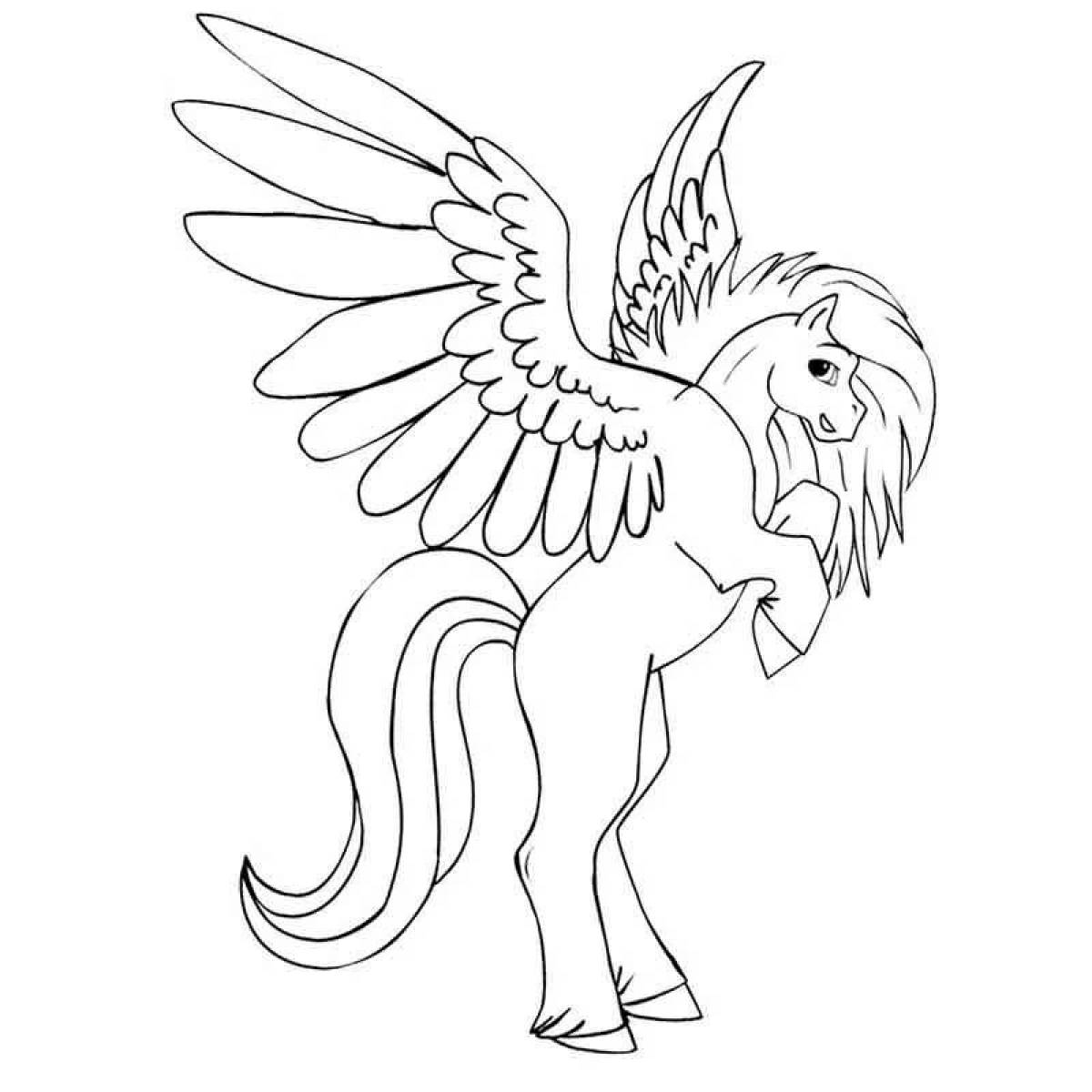 Glorious coloring unicorn with wings