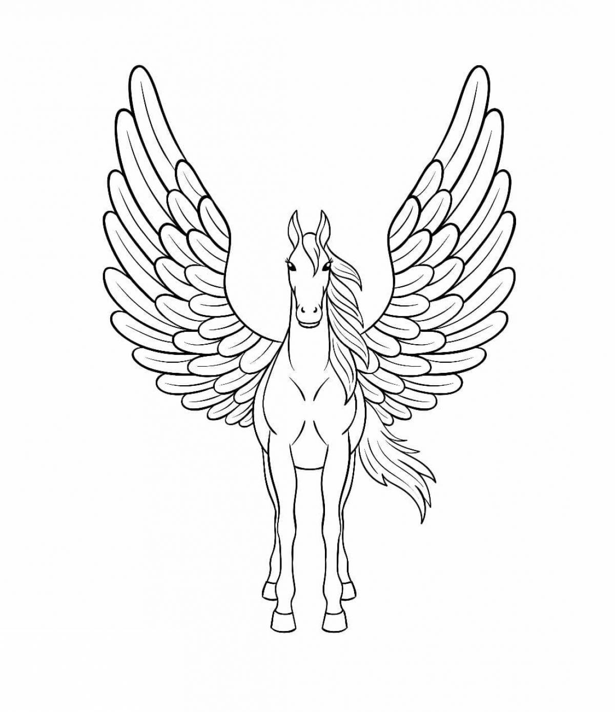 Amazing coloring unicorn with wings
