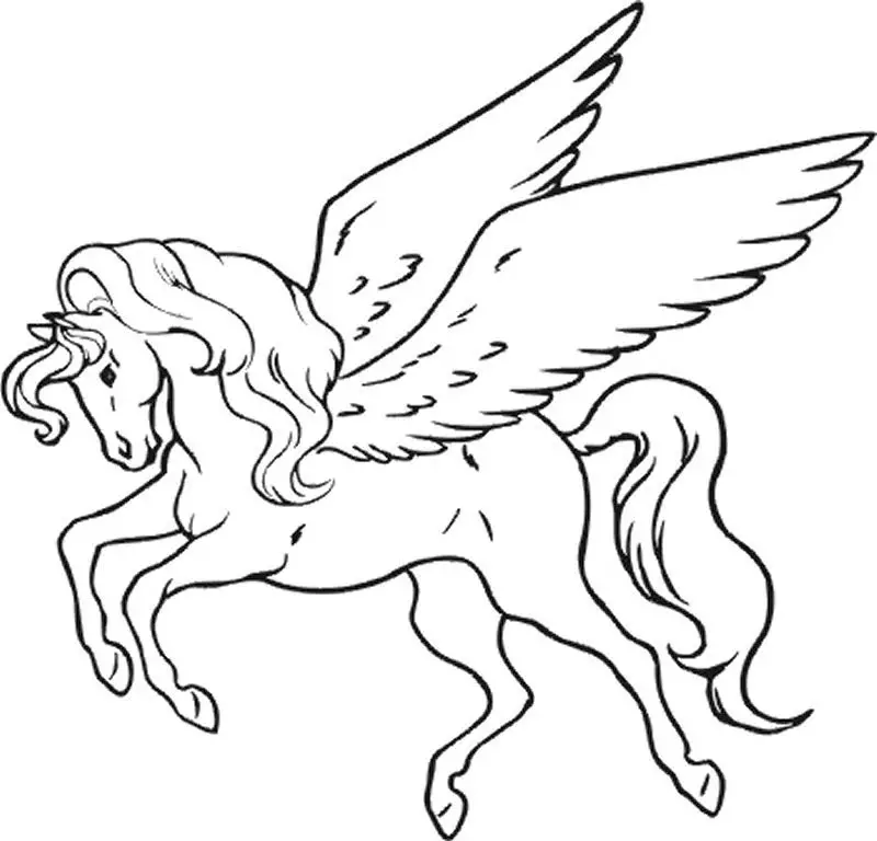 Divine coloring unicorn with wings