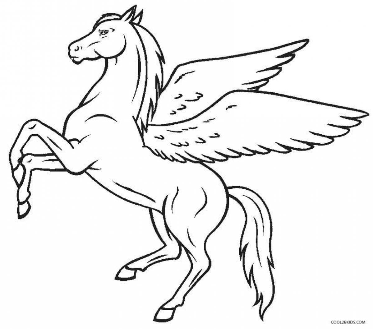 Glamor coloring unicorn with wings