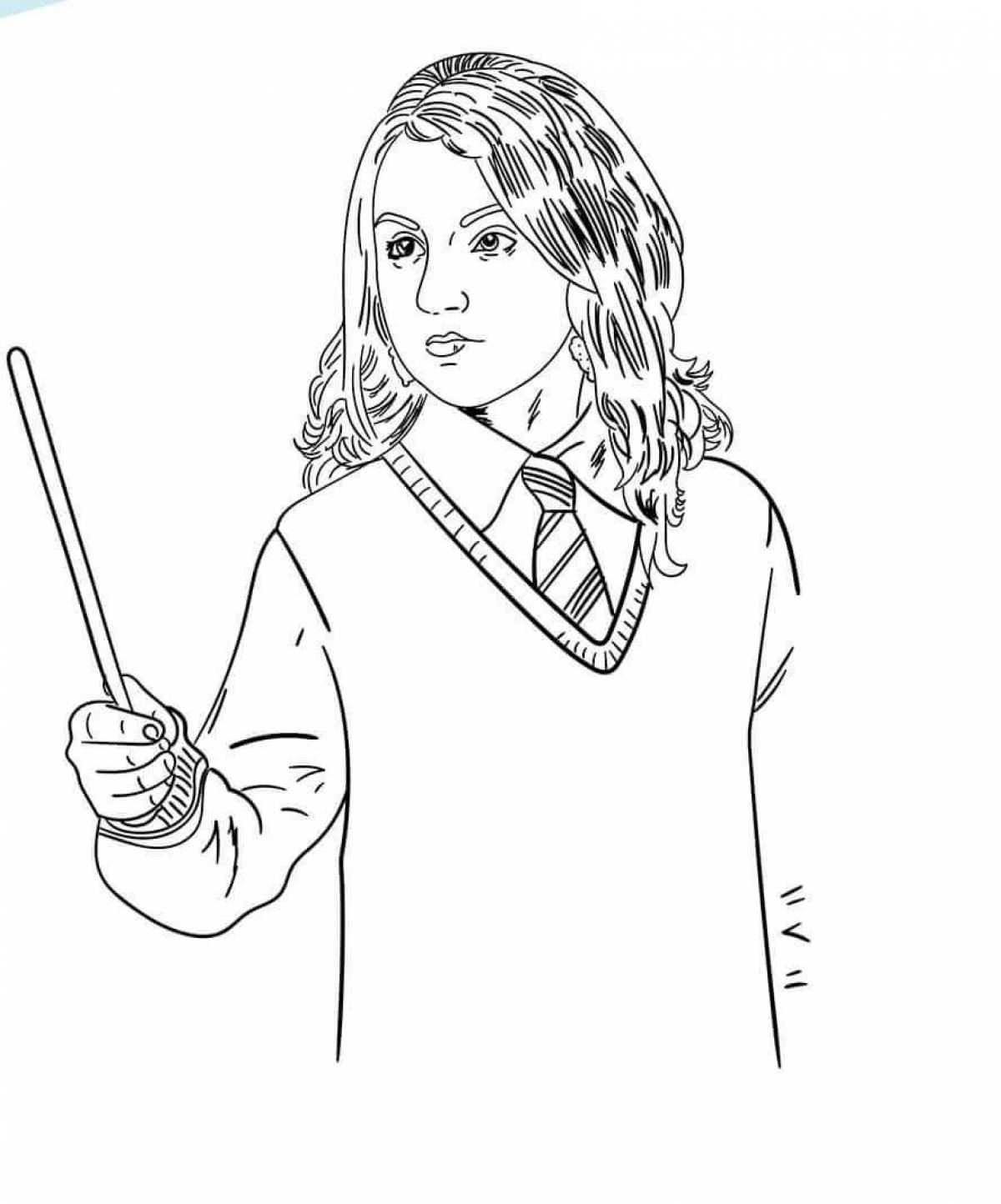 Playful harry potter spiral coloring page