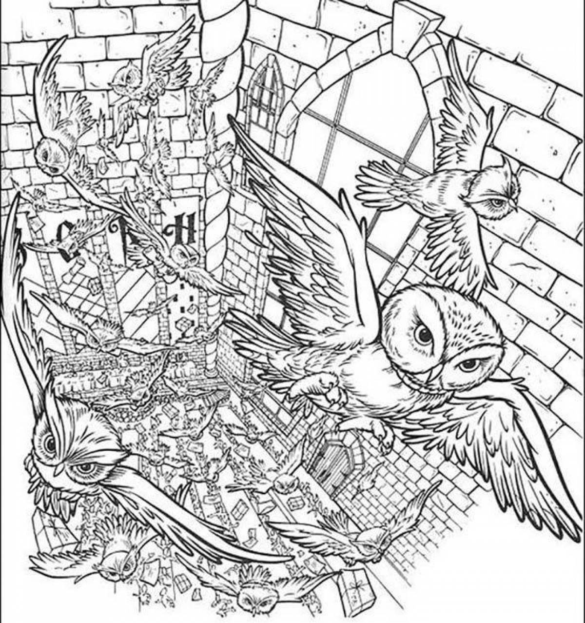 Harry potter spiral coloring page live