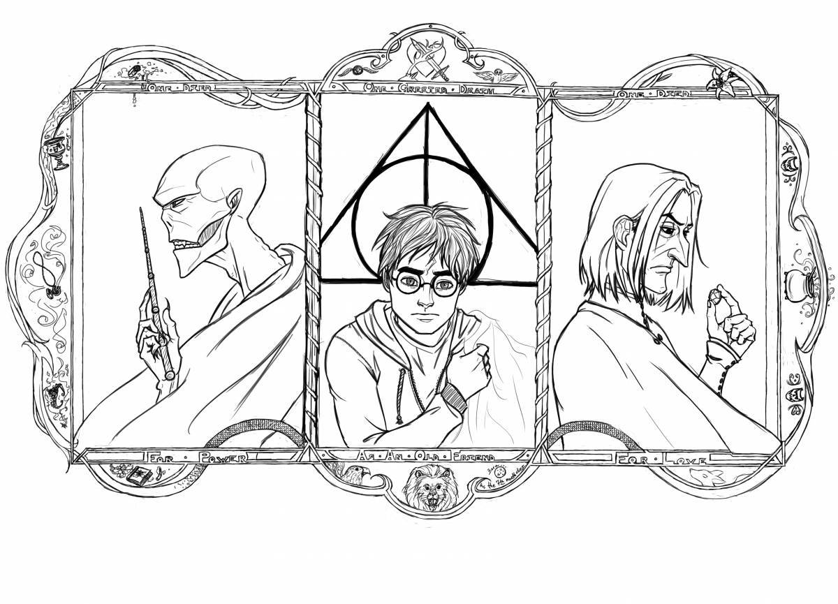 Harry Potter glowing spiral coloring page