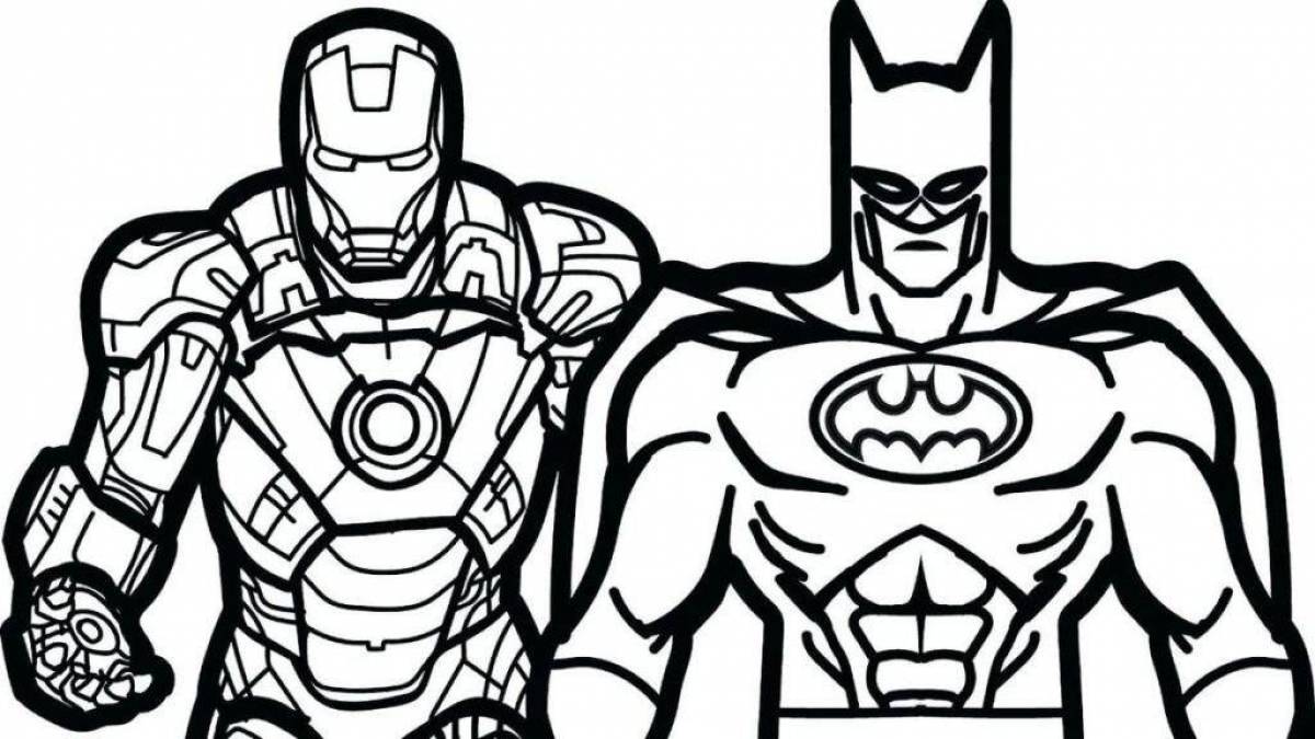Adorable superheroes coloring pages for kids