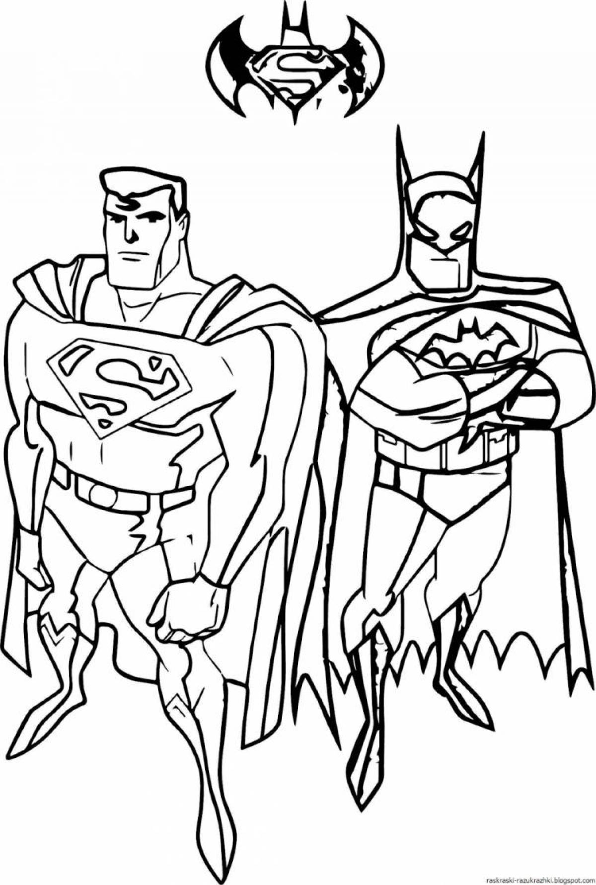 Dazzling superheroes coloring pages for kids