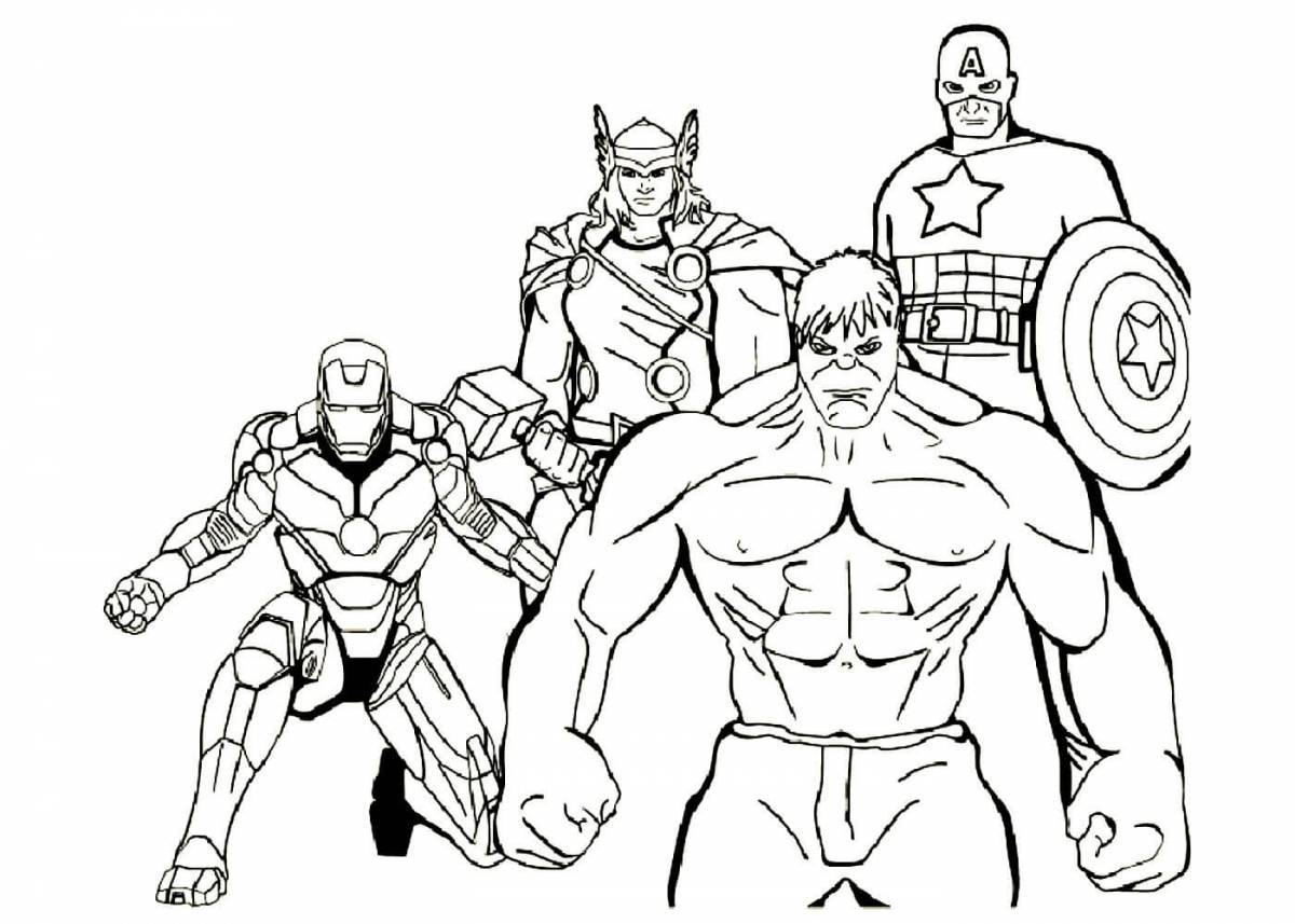 Shining superheroes coloring pages for kids
