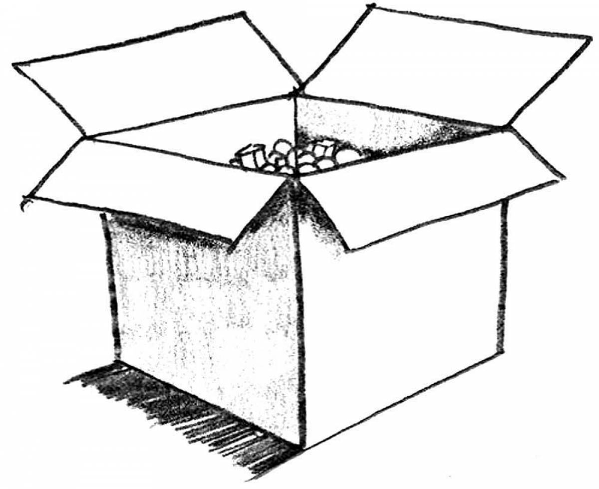 Коробка рисунок карандашом