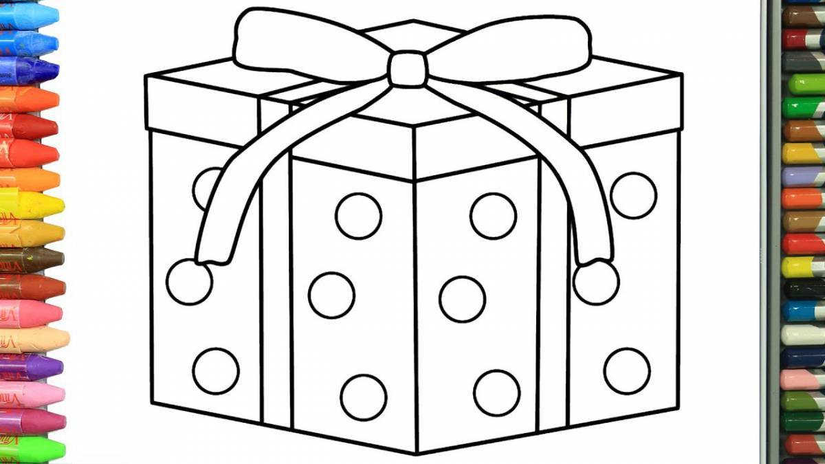 Mystery box coloring page