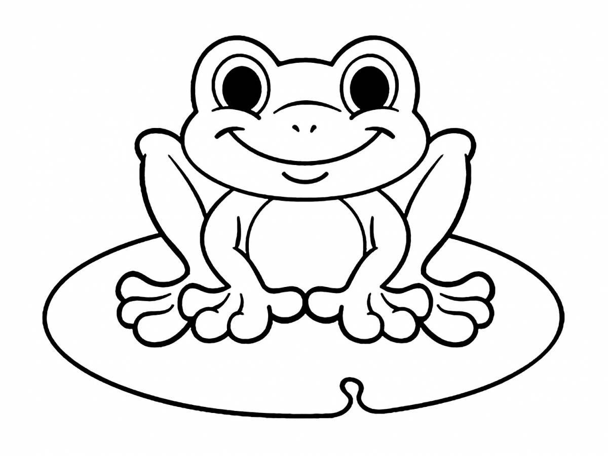 Раскраска веселая жаба