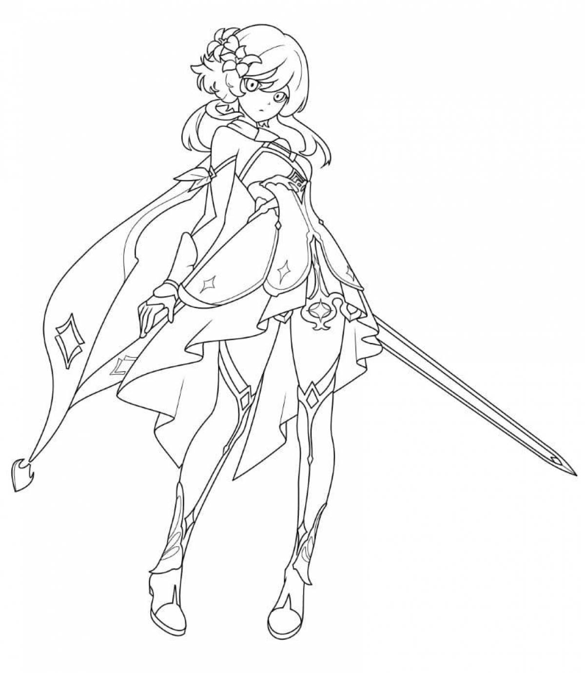 Genshin impact live coloring page