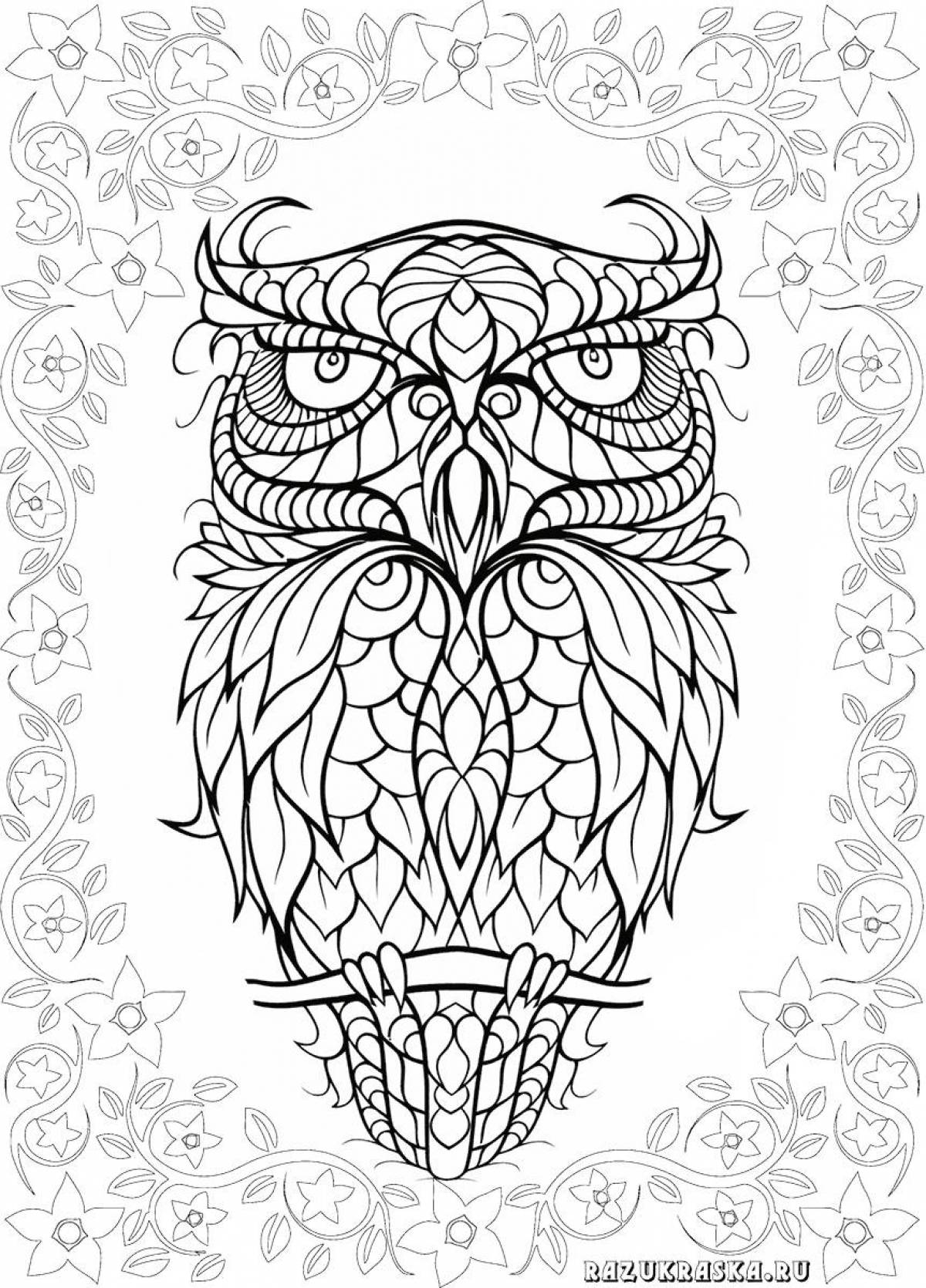 Great coloring owl antistress