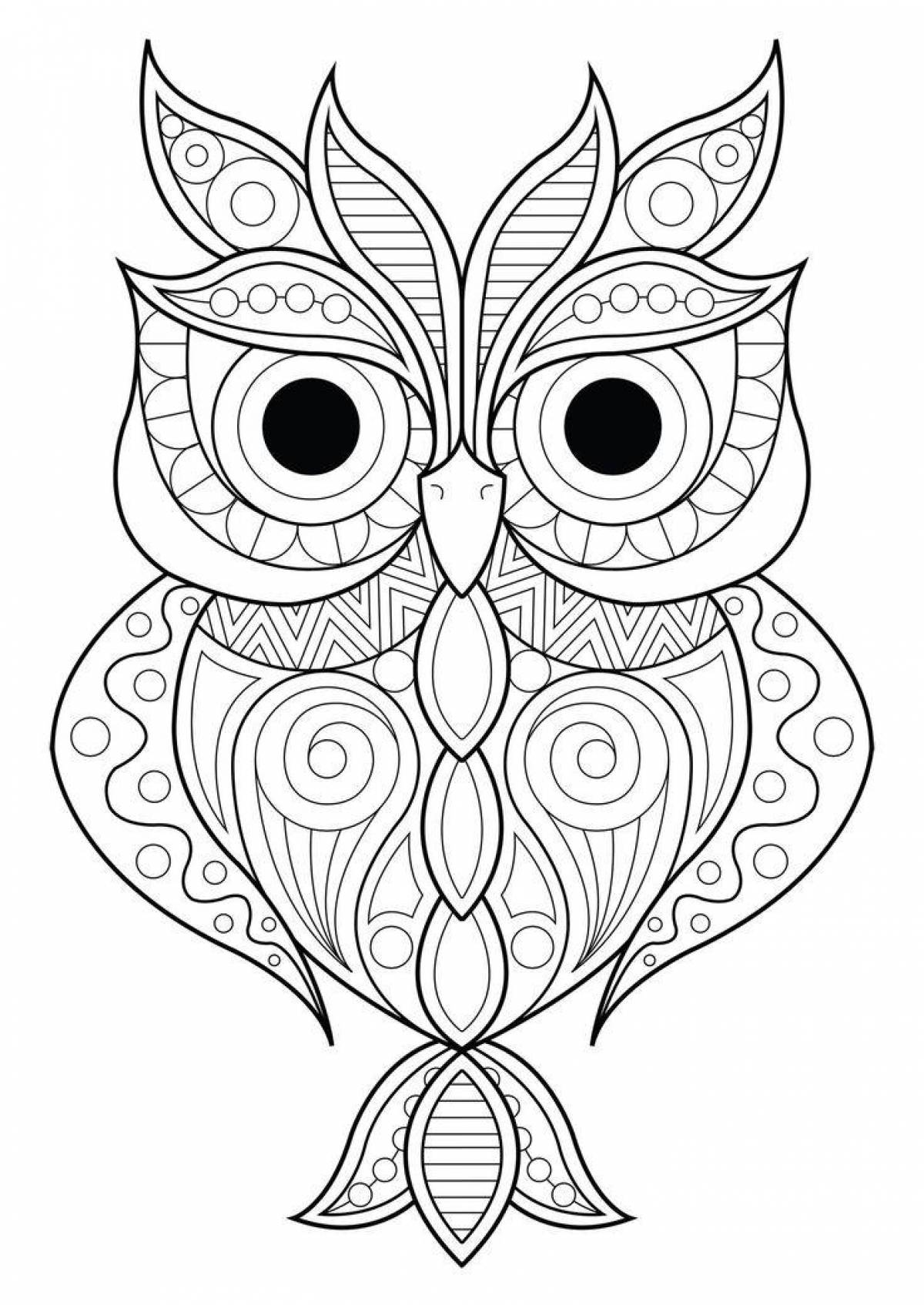 Violent coloring owl antistress