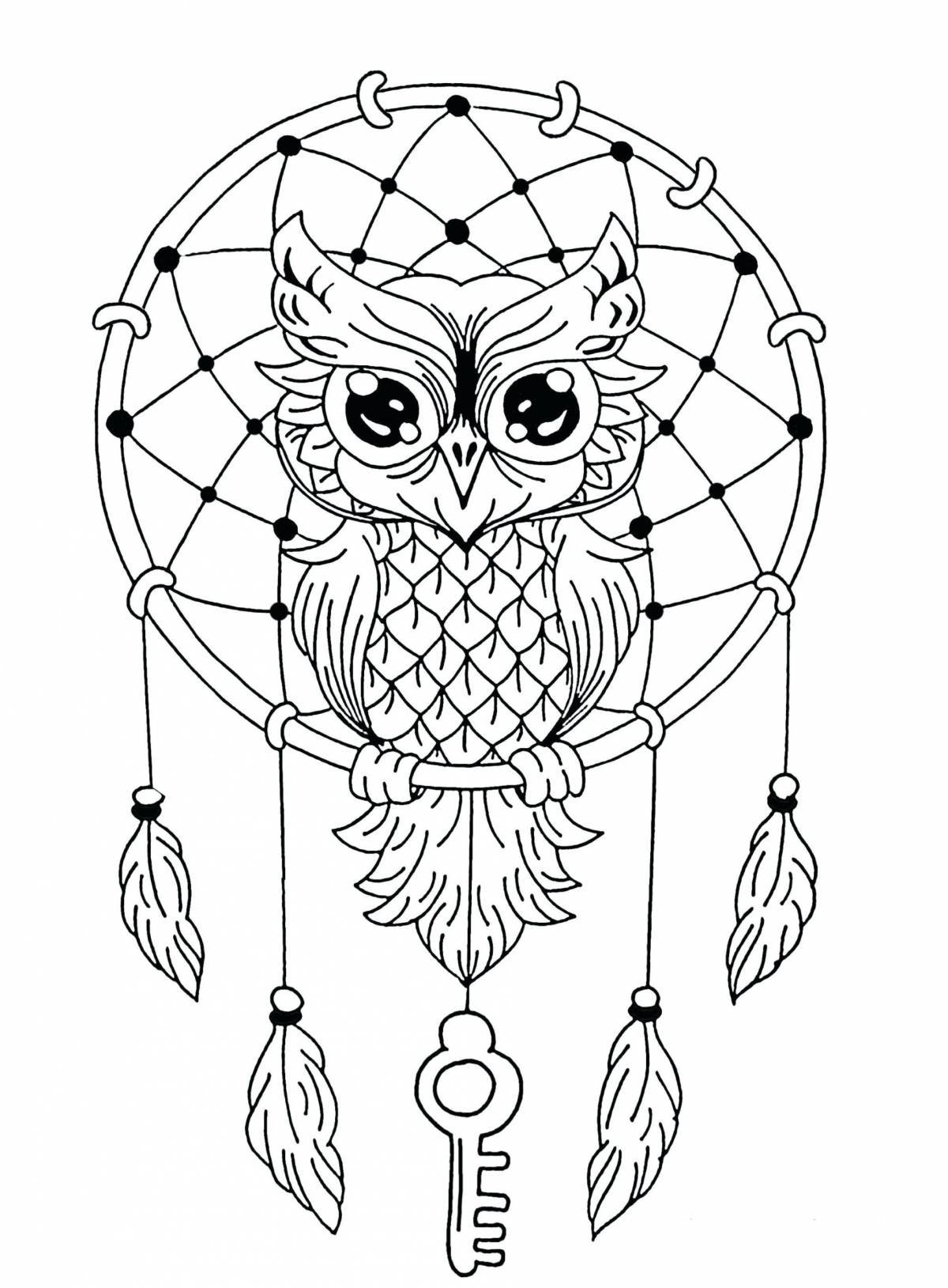 Live coloring owl antistress