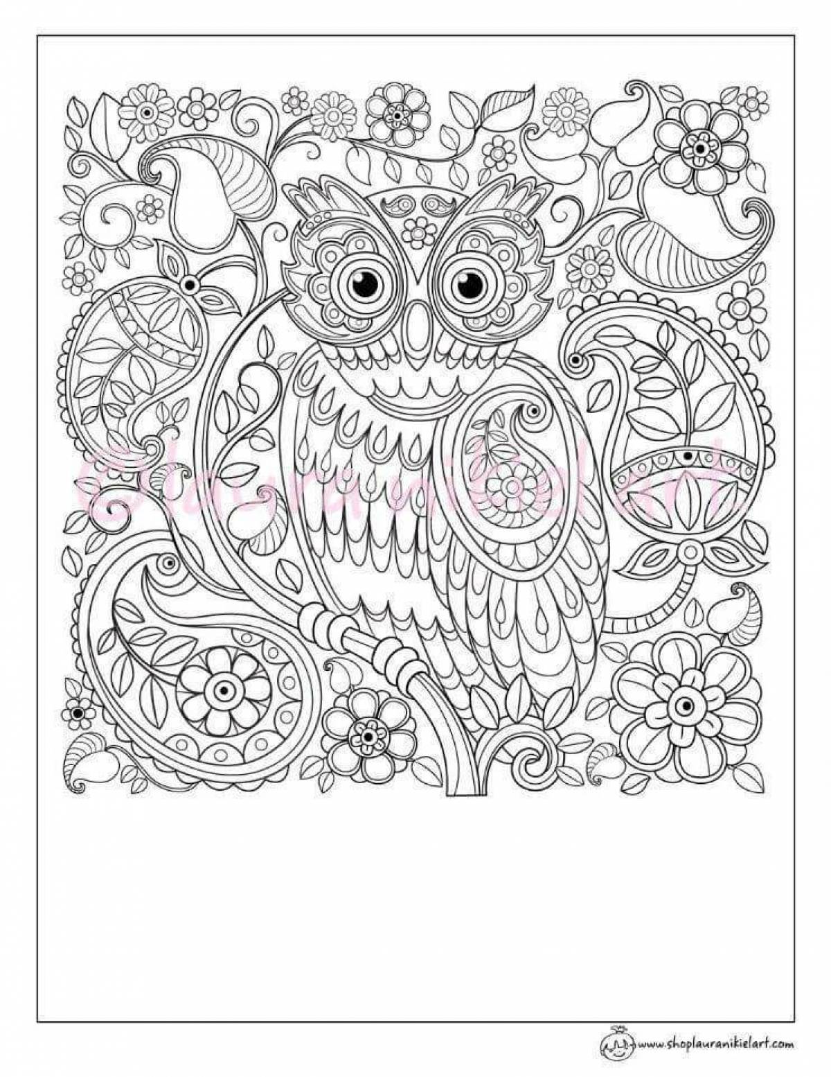 Creative coloring owl antistress