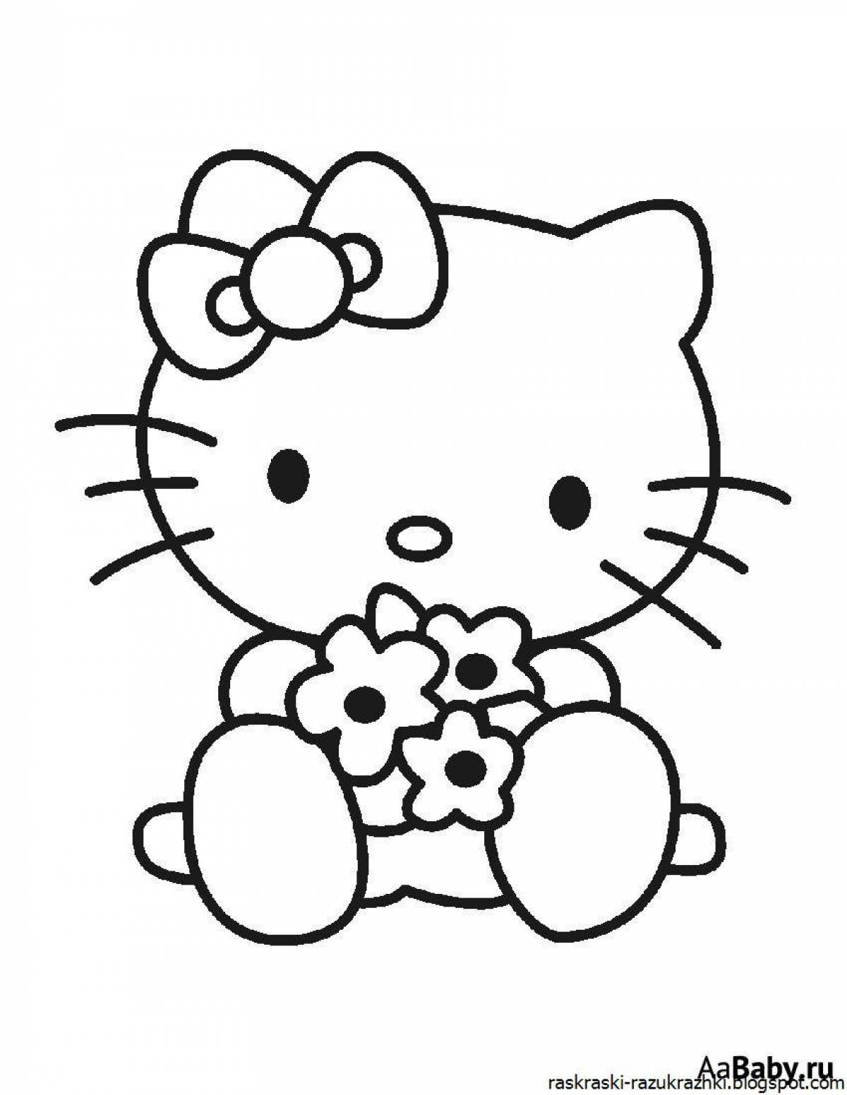 Playful hello kitty coloring book