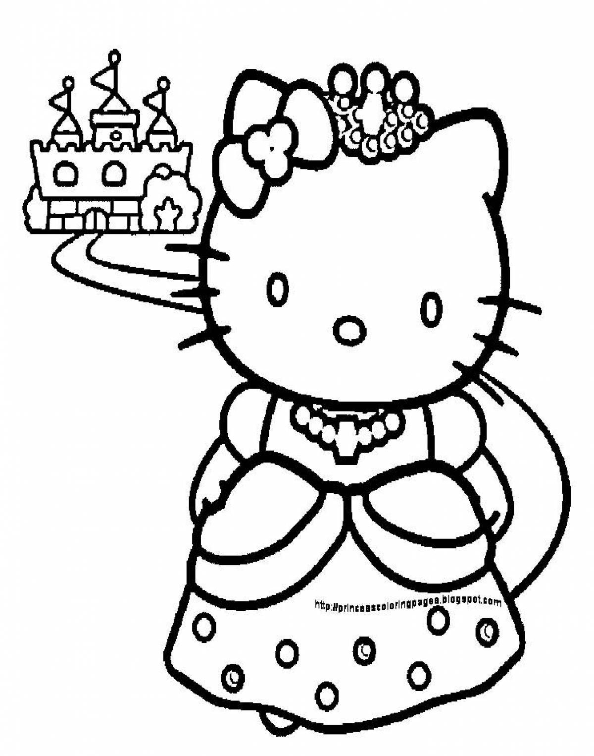 Glowing coloring hello kitty