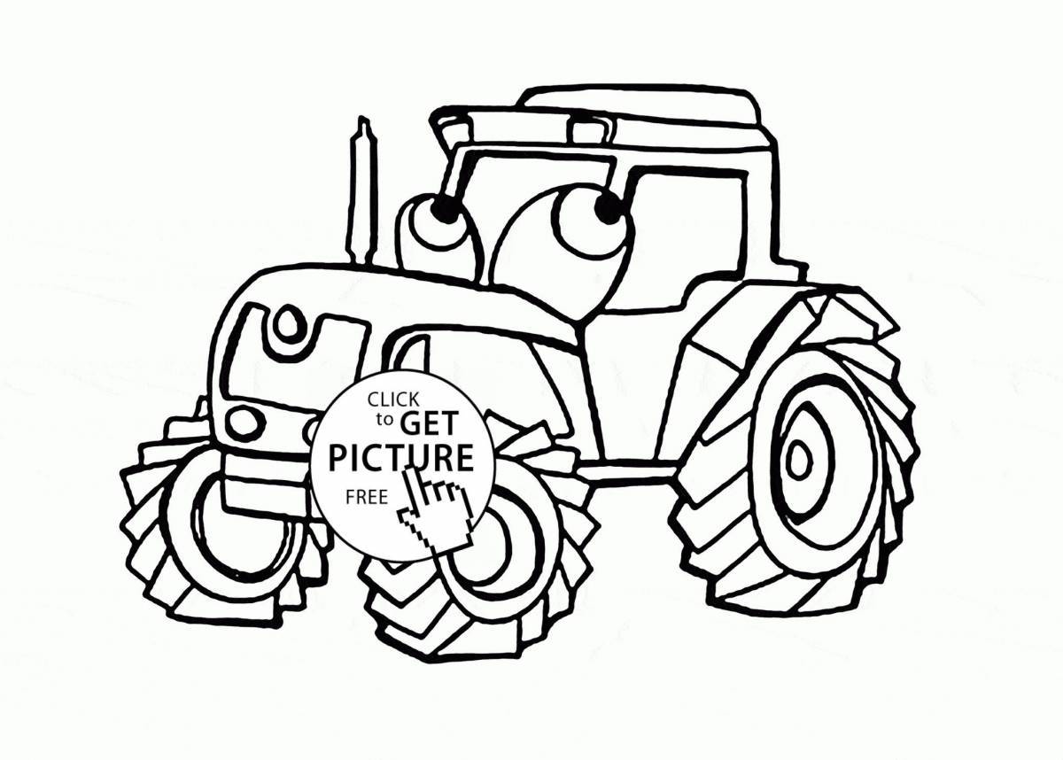 Coloring page magic blue tractor