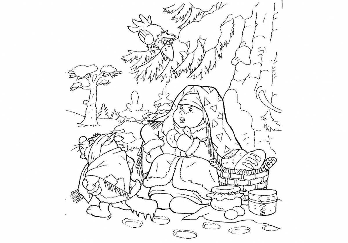 Radiant coloring for the fairy tale frost Ivanovich