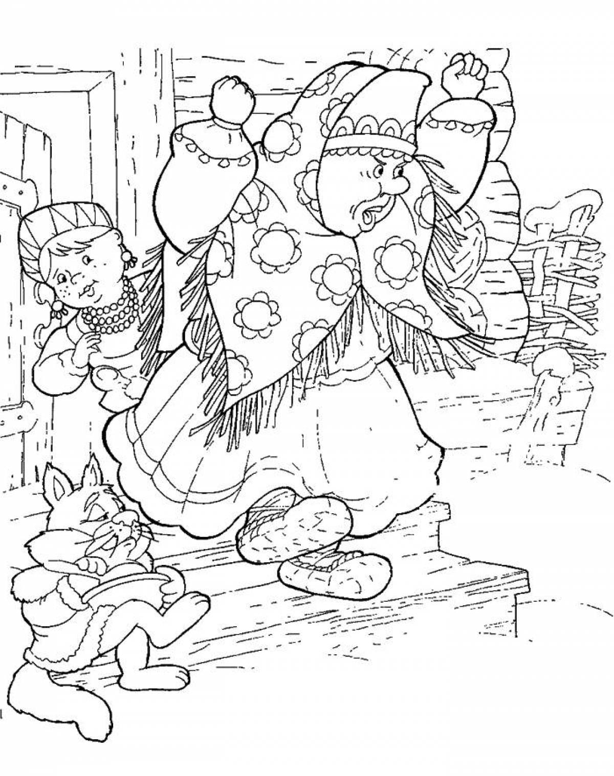 Inspirational coloring book for the fairy tale Moroz Ivanovich