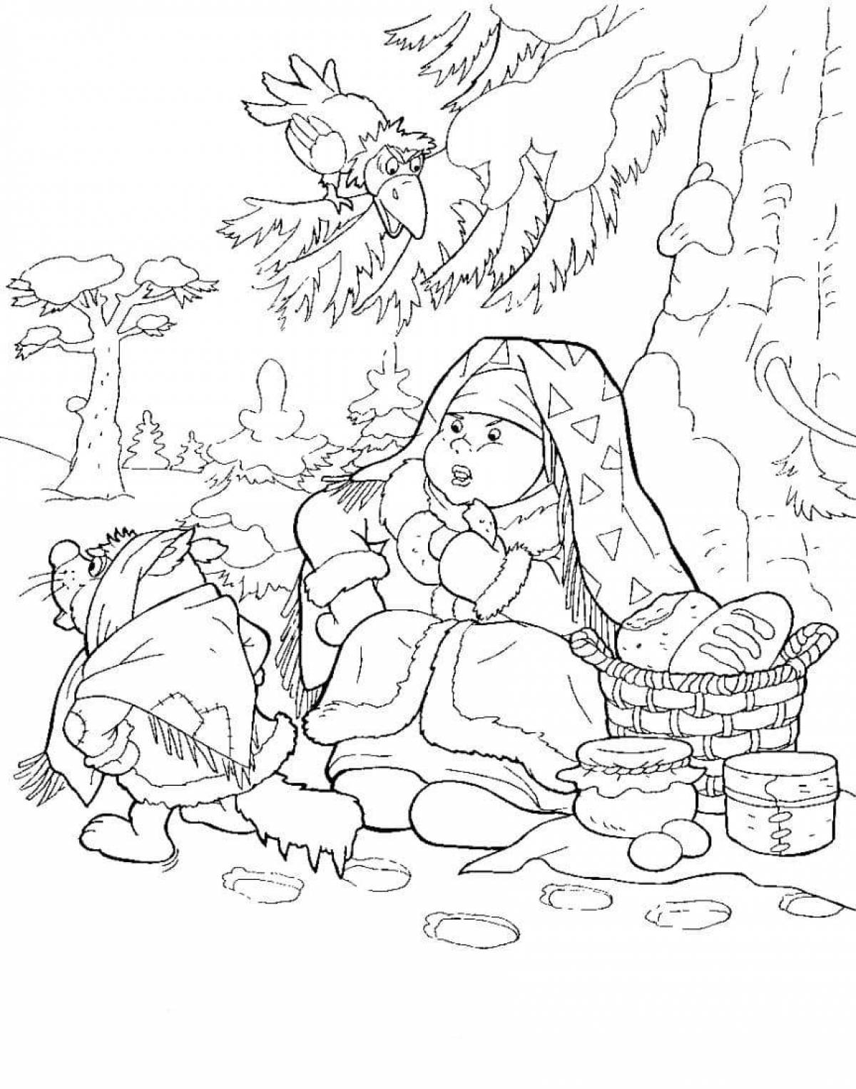 Incredible coloring book for the fairy tale Moroz Ivanovich
