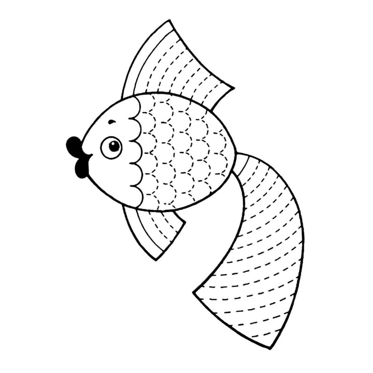 Привлекательная рыбка-раскраска для детей 4-5 лет