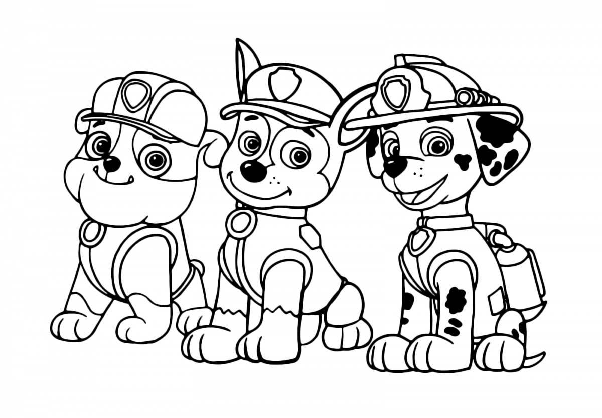 Puppy patrol coloring book for kids 6-7 years old