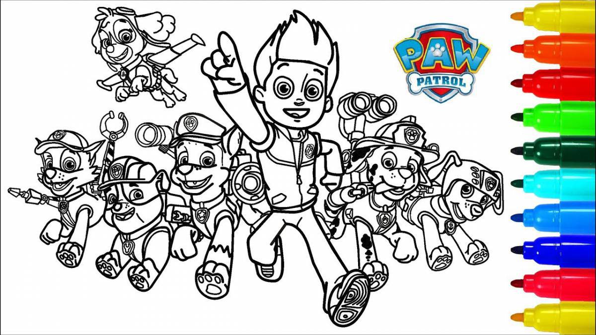 Adorable Paw Patrol coloring book for kids 6-7 years old