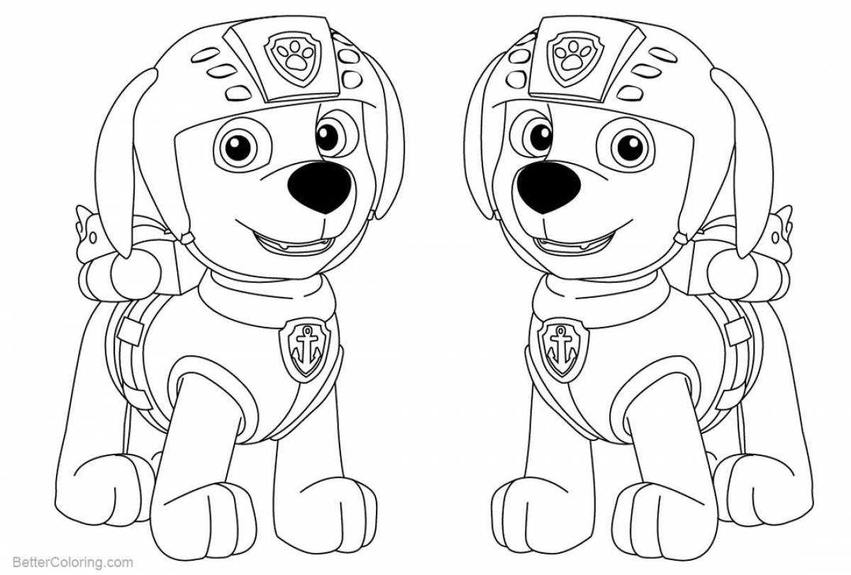 Раскраска «веселый щенячий патруль» для детей 6-7 лет