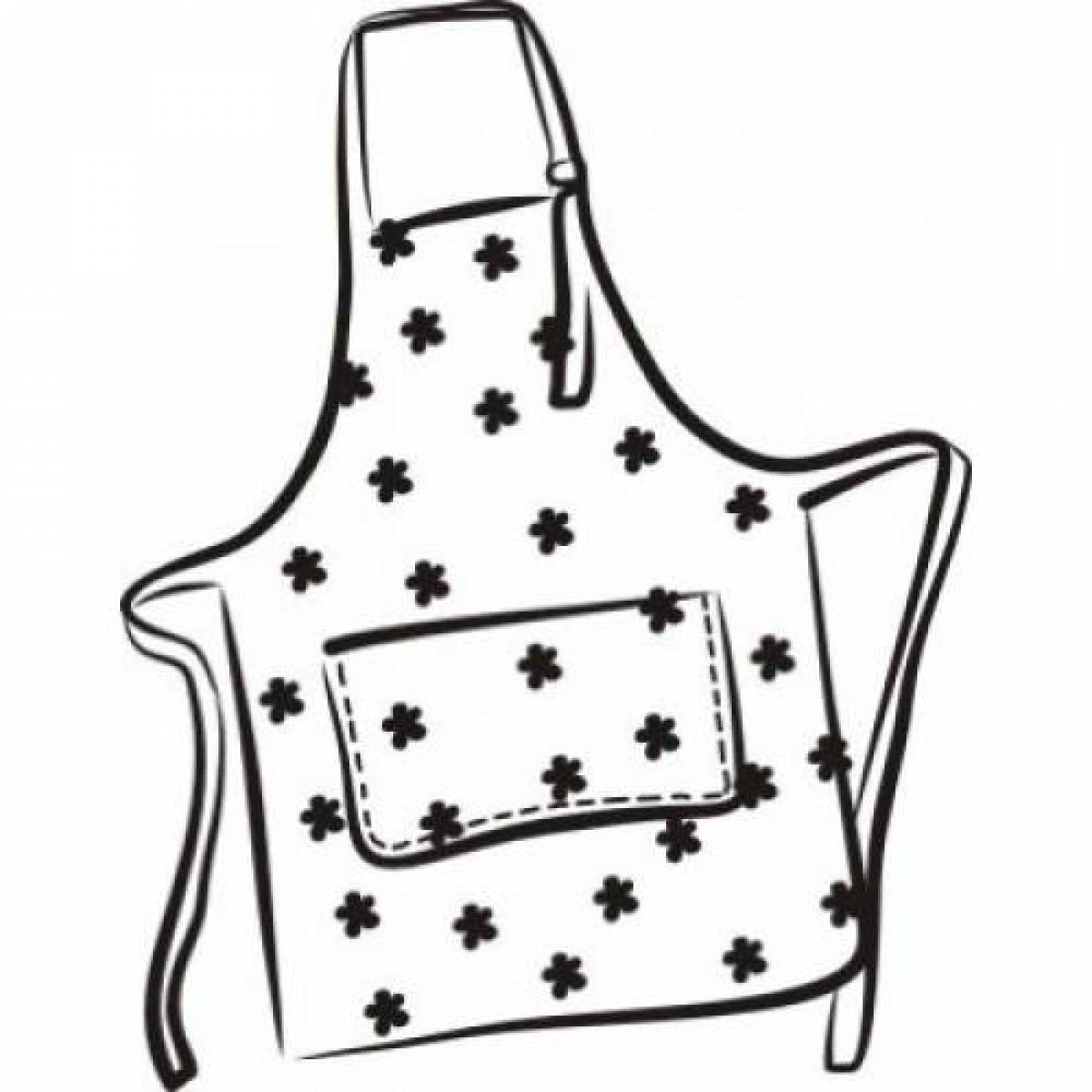 Cute apron coloring page