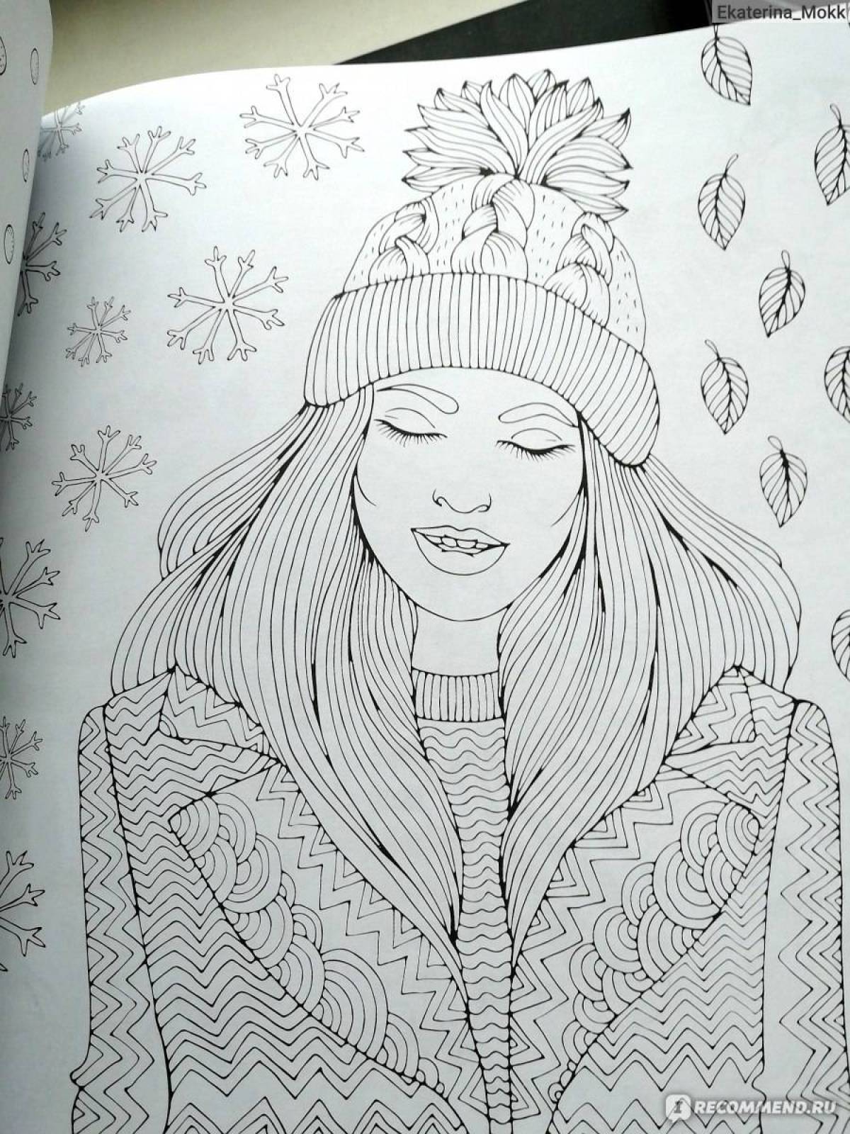 Colorful hygge coloring book