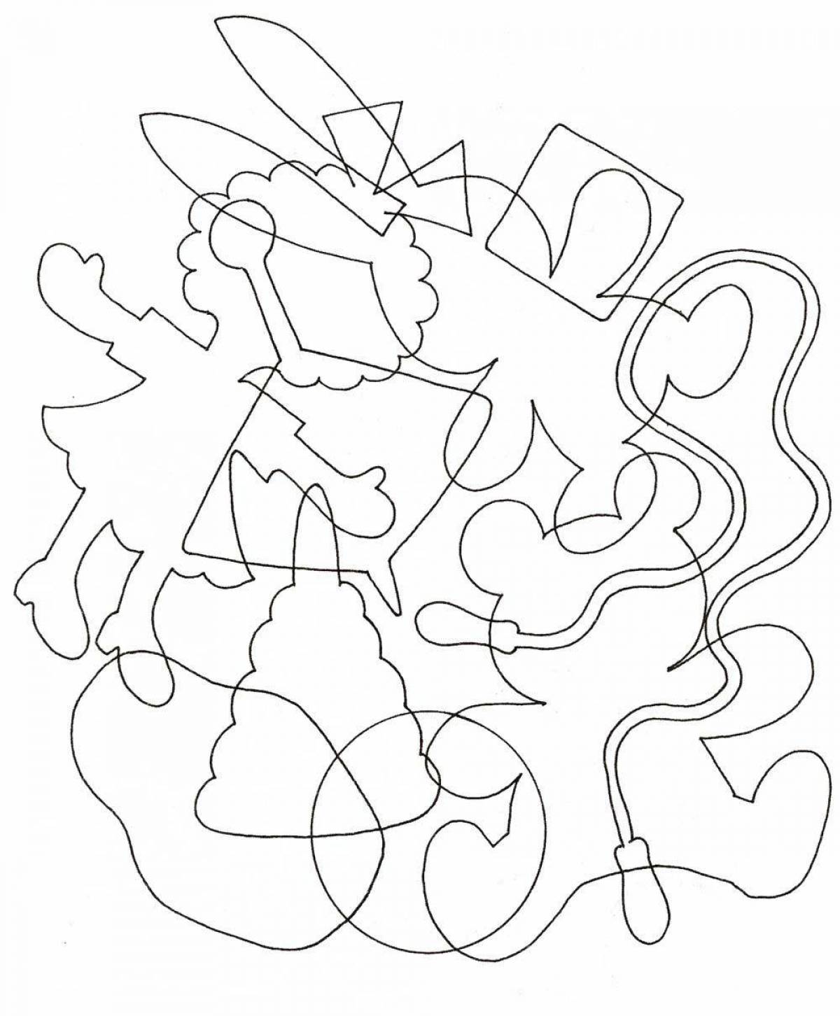 Coloring page mysterious confusion