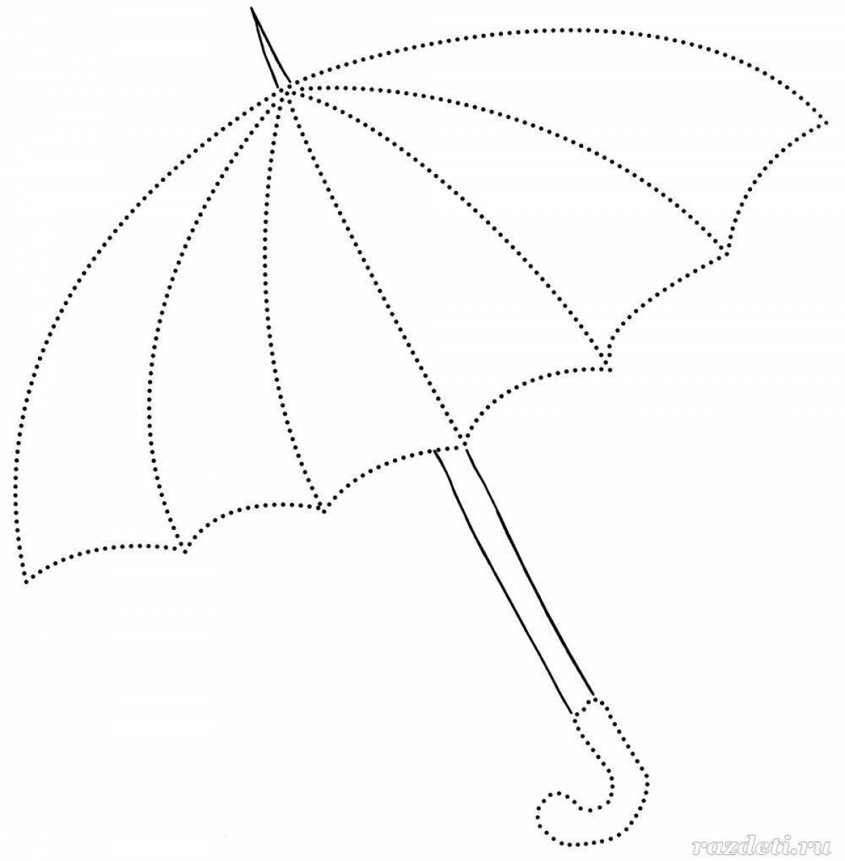 Игривая страница раскраски зонтика