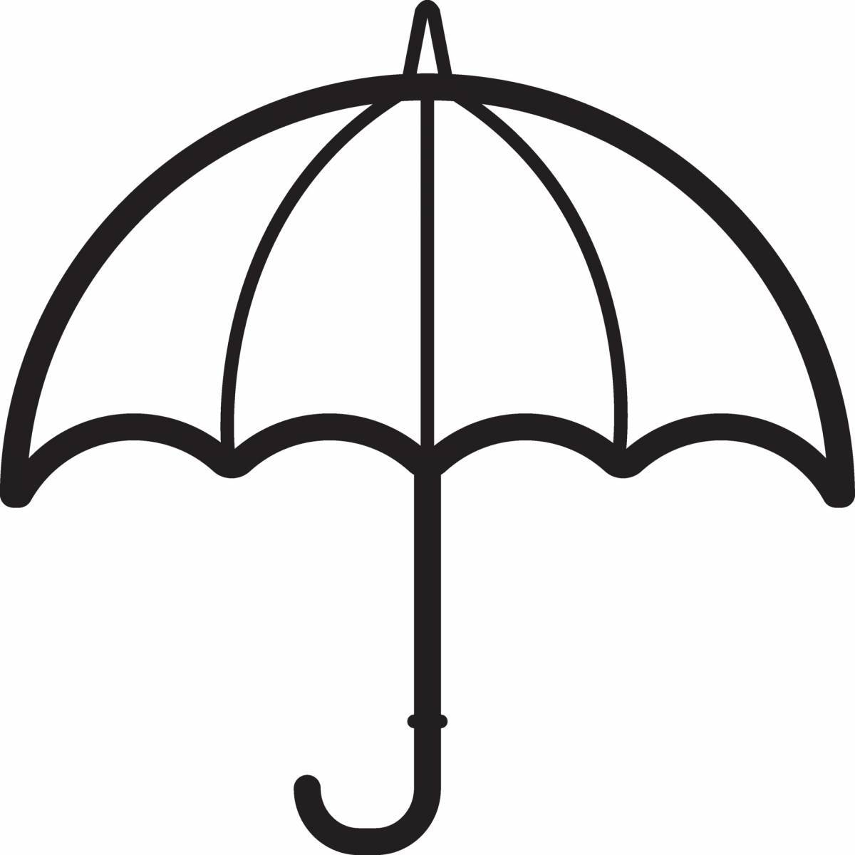 Зонтик - скачать и распечатать раскраску. зонт