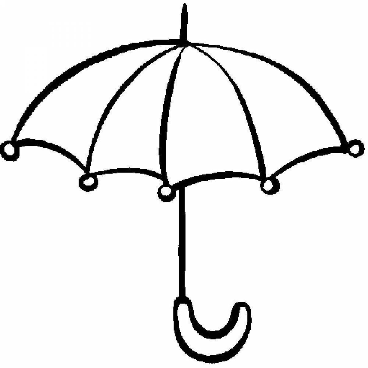 Раскраска сияющий радужный зонт