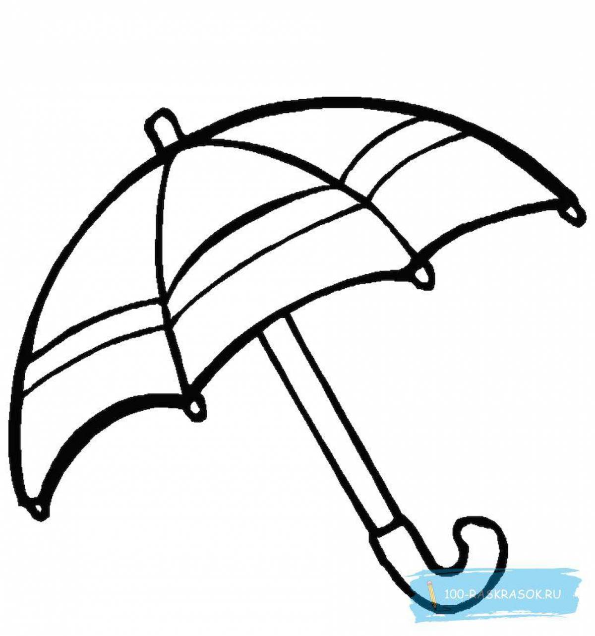 Раскраска оживленный радужный зонтик