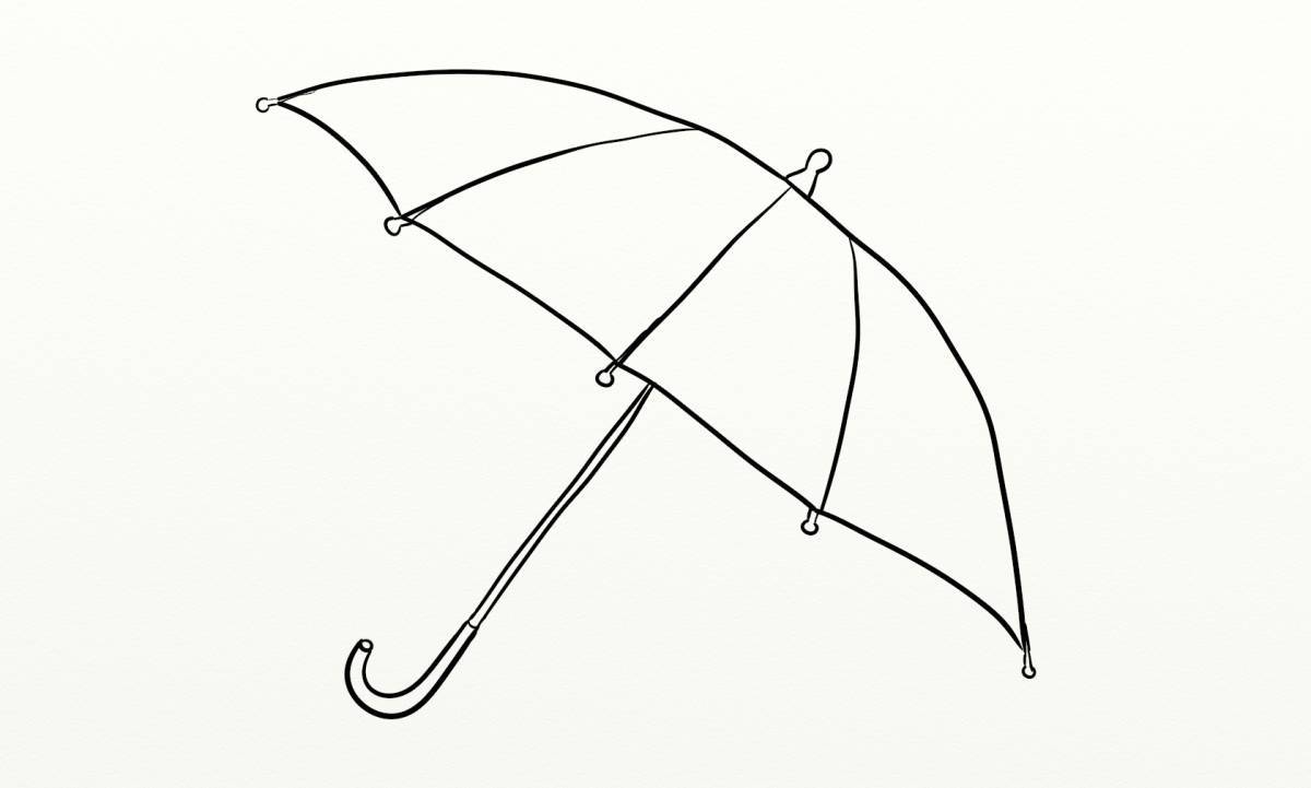 Анимированная страница раскраски радужного зонта