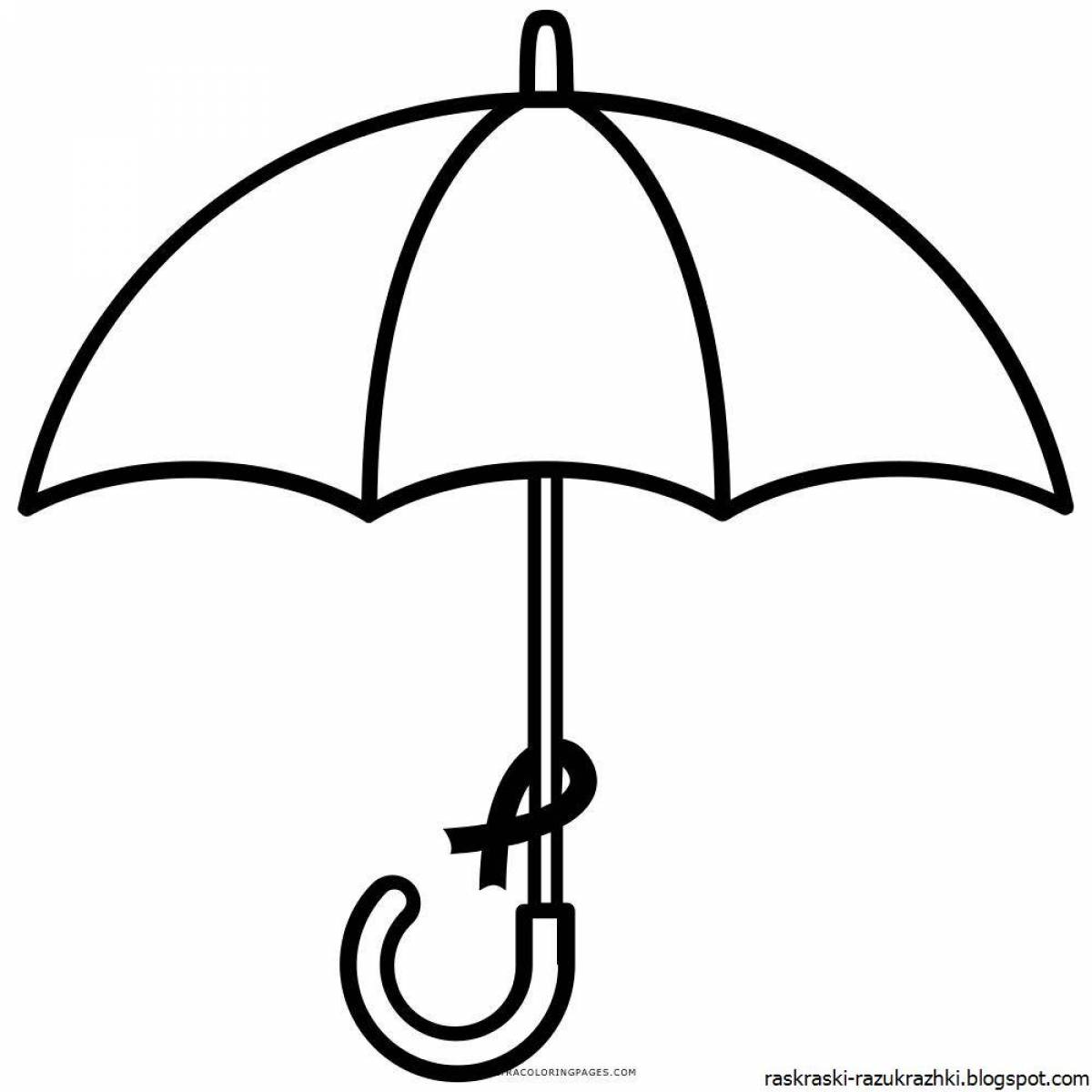 Раскраска радостный зонтик в горошек