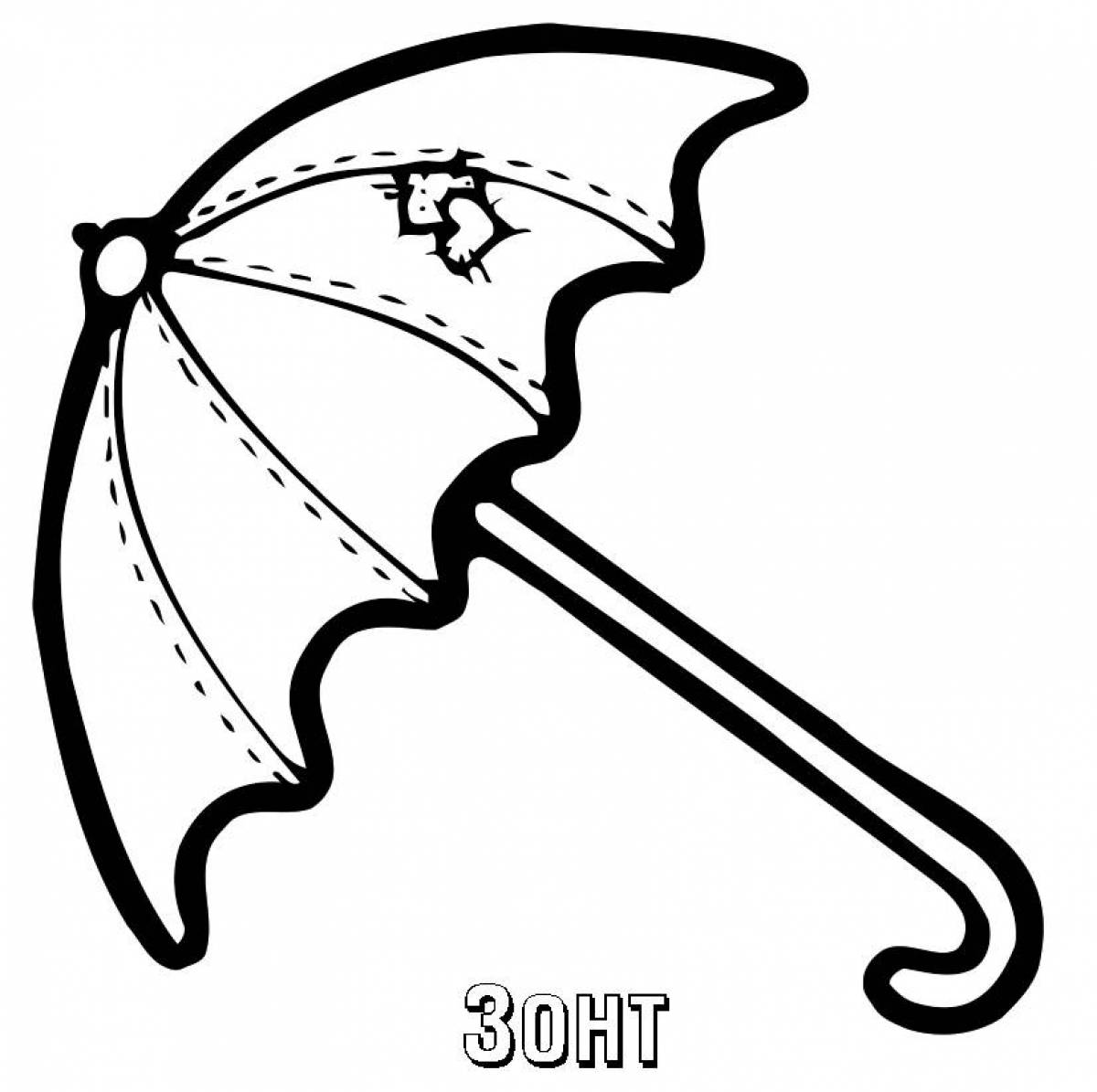 Раскраска сияющий зонтик в горошек