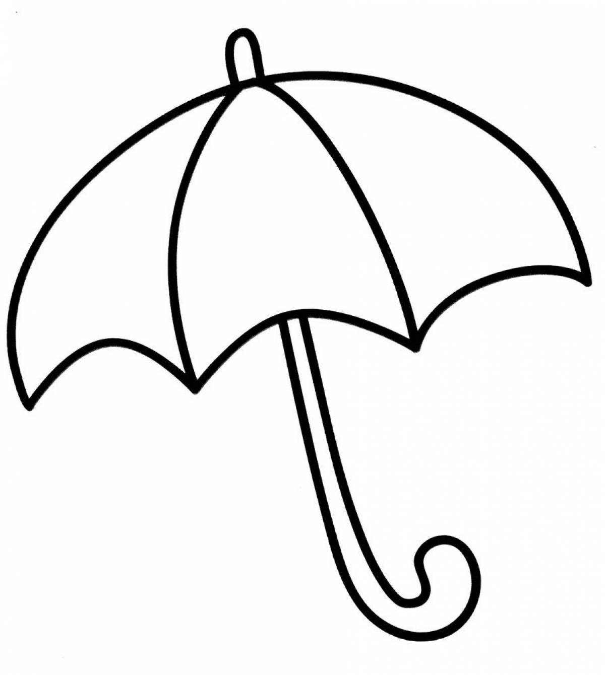Живая страница раскраски зонтика в горошек