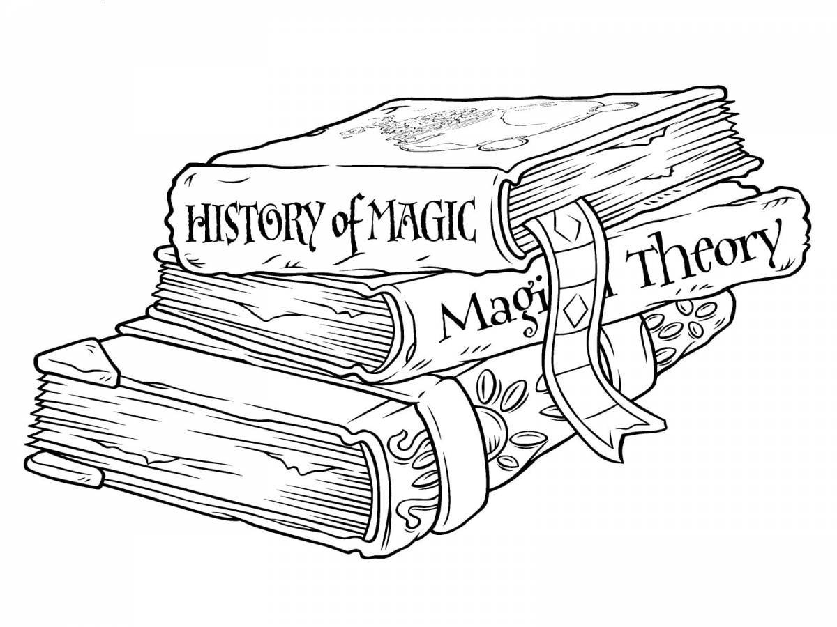 Intriguing black magic coloring book