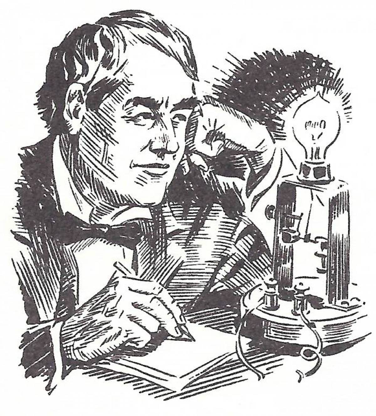 Томас Алва Эдисон рисунок