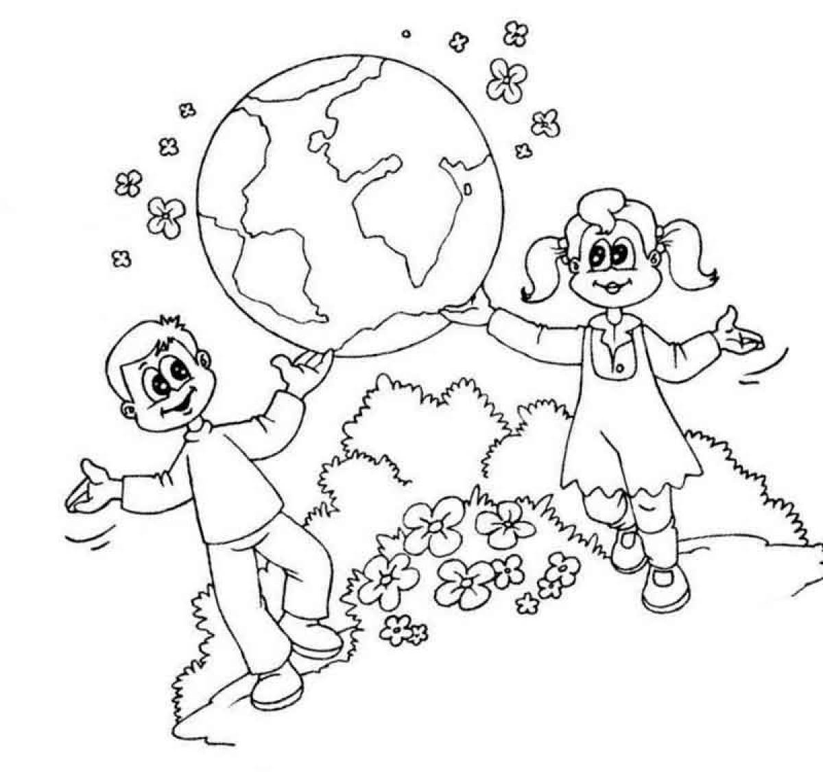 Раскраски земной шар для детей 5-7 лет-